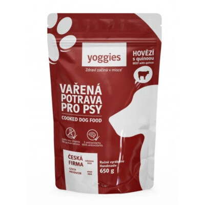 Yoggies varená potrava pre psov – hovädzie mäso a Quinoa 650g