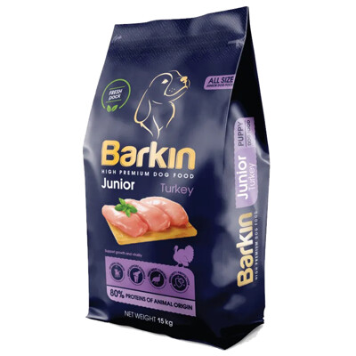 Barkin Puppy&Junior High Premium Turkey - morčacie 15kg